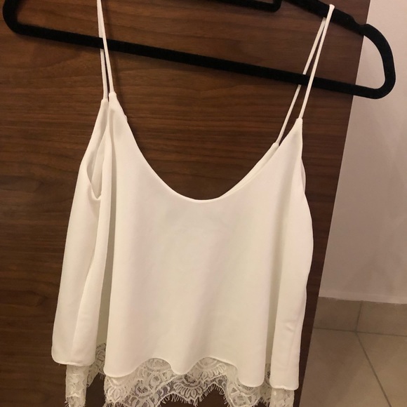 NWOT - Zara Top with Lace detail on the bottom - Picture 3 of 5